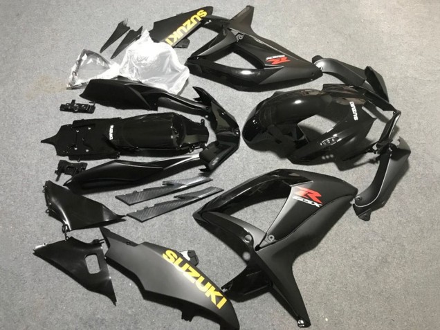 Mejores Carenados Moto Suzuki GSXR 600 / GSXR 750 2006-2007 - Negro Mate Negro Brillante Amarillo