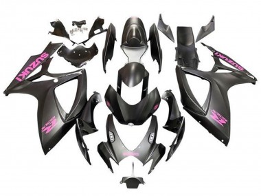Mejores Carenados Moto Suzuki GSXR 600 / GSXR 750 2006-2007 - Negro Mate Rosa