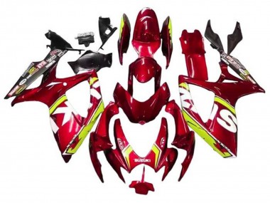 Mejores Carenados Moto Suzuki GSXR 600 / GSXR 750 2006-2007 - Rojo Amarillo Blanco Negro