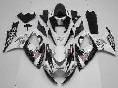 Mejores Carenados Moto Suzuki GSXR 600 / GSXR 750 2006-2007 - Blanco Negro Rojo Corona Extra Motul Alstare