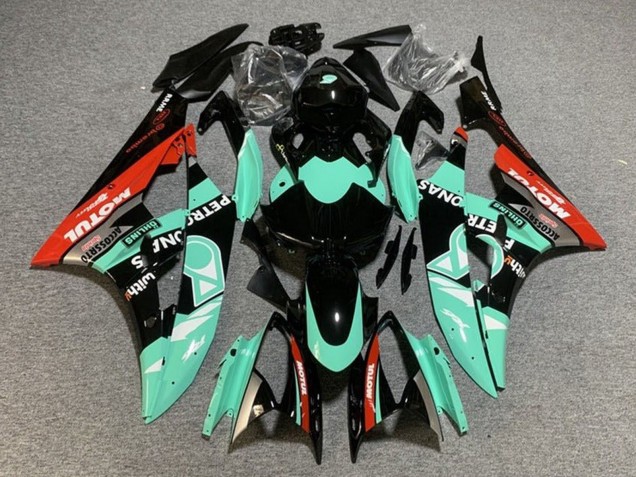 Mejores Carenados Moto Yamaha YZF R6 2006-2007 - Verde Claro Rojo Negro Petronas Motul