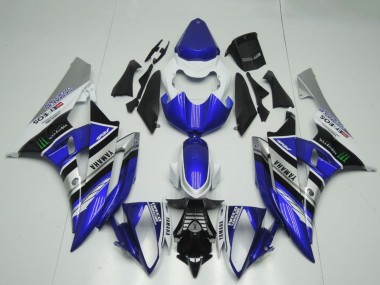 Mejores Carenados Moto Yamaha YZF R6 2006-2007 - Blanco Azul Plata Negro ENEOS Monstruo