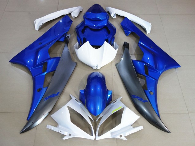 Mejores Carenados Moto Yamaha YZF R6 2006-2007 - Blanco Azul Negro Mate
