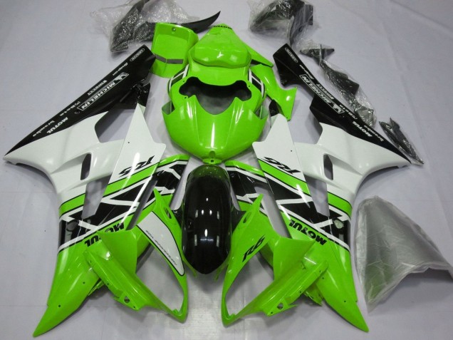Mejores Carenados Moto Yamaha YZF R6 2006-2007 - Verde Blanco Negro Brillante