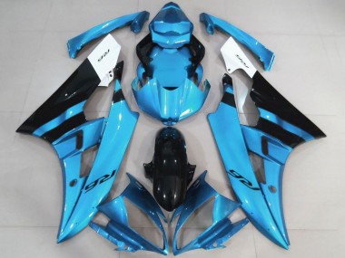 Mejores Carenados Moto Yamaha YZF R6 2006-2007 - Blanco Azul Claro Negro
