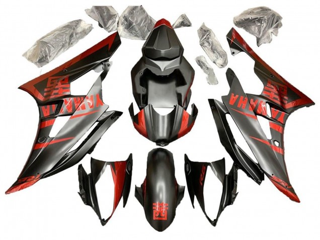 Mejores Carenado Moto Yamaha YZF R6 2006-2007 - Rojo Negro Mate