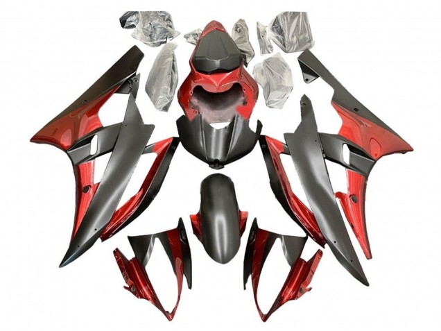 Mejores Carenados Moto Yamaha YZF R6 2006-2007 - Rojo Negro Mate