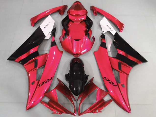 Mejores Carenados Moto Yamaha YZF R6 2006-2007 - Blanco Rojo Negro Brillante