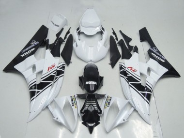 Mejores Carenados Moto Yamaha YZF R6 2006-2007 - Blanco Negro Brillante Motul Michelin