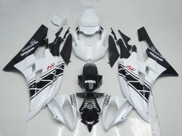 Mejores Carenados Moto Yamaha YZF R6 2006-2007 - Blanco Negro Brillante Motul Michelin