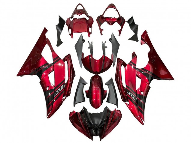 Mejores Carenados Moto Yamaha YZF R6 2008-2016 - Rojo Negro Raya