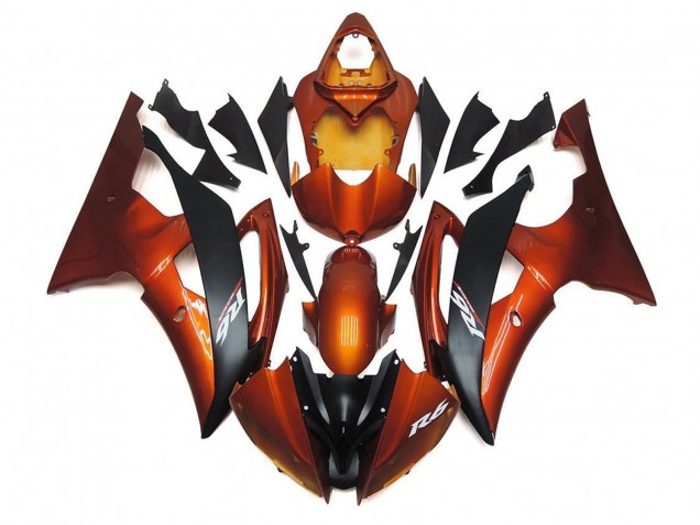 Mejores Carenados Moto Yamaha YZF R6 2008-2016 - Naranja Negro Mate