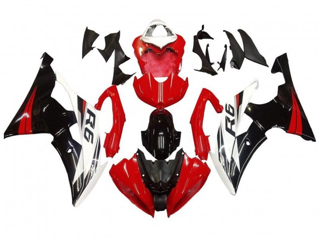 Mejores Kits Carenado Moto Yamaha YZF R6 2008-2016 - Blanco Rojo Negro Brillante