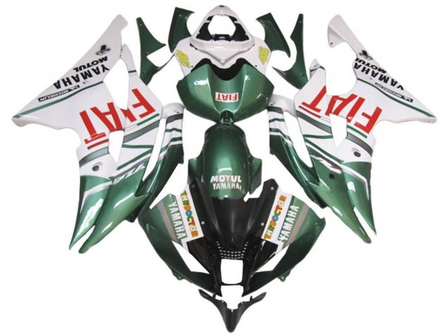 Mejores Carenados Moto Yamaha YZF R6 2008-2016 - Blanco Verde Rojo Fiat