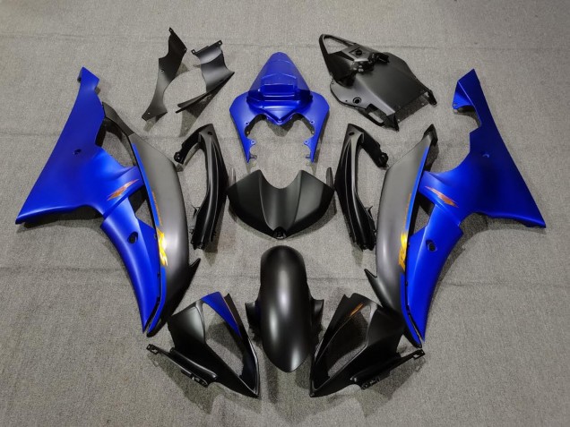 Mejores Carenados Moto Yamaha YZF R6 2008-2016 - Azul Negro Mate Amarillo Calcomanías