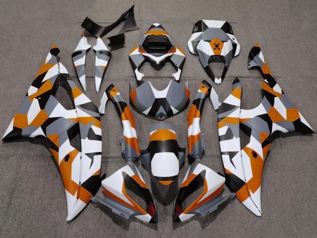 Mejores Carenados Moto Yamaha YZF R6 2008-2016 - Blanco Naranja Gris Negro Camouflage