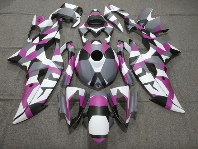 Mejores Carenados Moto Yamaha YZF R6 2008-2016 - Blanco Rosa Gris Negro Camouflage
