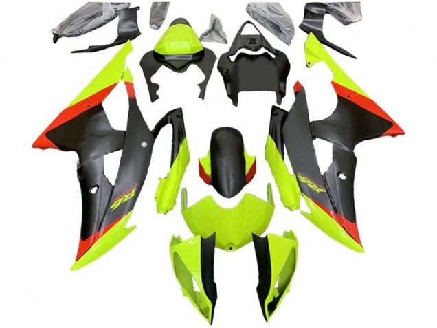 Mejores Carenados Moto Yamaha YZF R6 2008-2016 - Verde Rojo Negro Mate