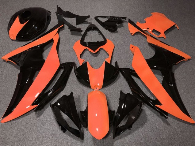 Mejores Carenados Moto Yamaha YZF R6 2008-2016 - Naranja Negro Brillante