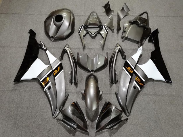 Mejores Carenados Moto Yamaha YZF R6 2008-2016 - Plata Blanco Oro Negro