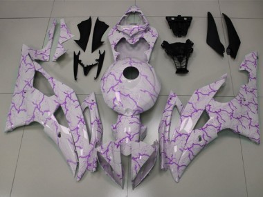 Mejores Carenados Moto Yamaha YZF R6 2008-2016 - Blanco Púrpura Iluminación