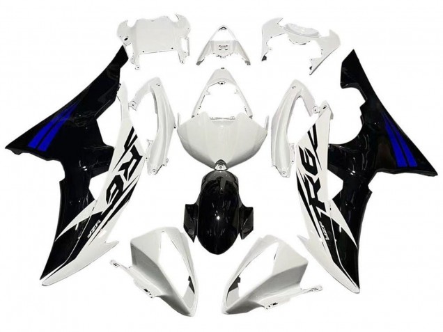 Mejores Carenados Moto Yamaha YZF R6 2008-2016 - Blanco Azul Negro Brillante