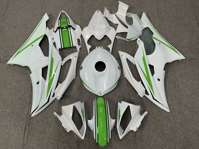 Mejores Carenado Moto Yamaha YZF R6 2008-2016 - Blanco Verde