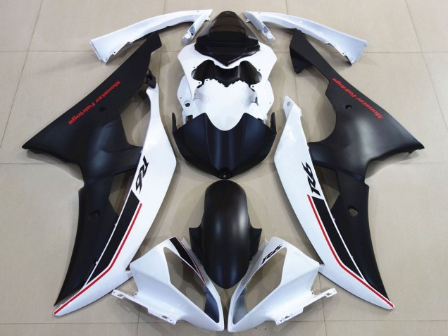 Mejores Carenados Moto Yamaha YZF R6 2008-2016 - Blanco Negro Mate Rojo