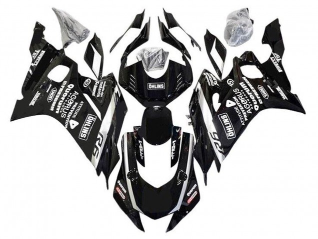 Mejores Carenados Moto Yamaha YZF R6 2017-2023 - Negro Blanco Ohlins