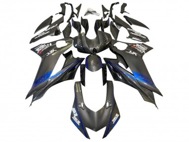 Mejores Carenados Moto Yamaha YZF R6 2017-2023 - Azul Negro Falso FibraCarbono