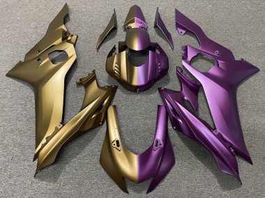 Mejores Carenados Moto Yamaha YZF R6 2017-2023 - Oro Mate Púrpura Dividir