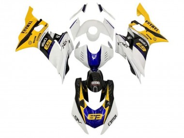 Mejores Carenados Moto Yamaha YZF R6 2017-2023 - Blanco Amarillo Azul Negro