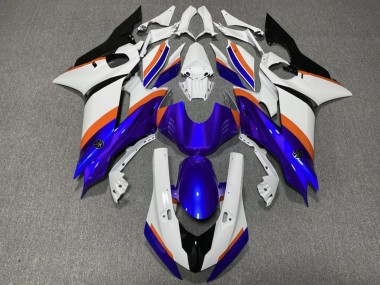 Mejores Carenados Moto Yamaha YZF R6 2017-2023 - Blanco Azul Naranja