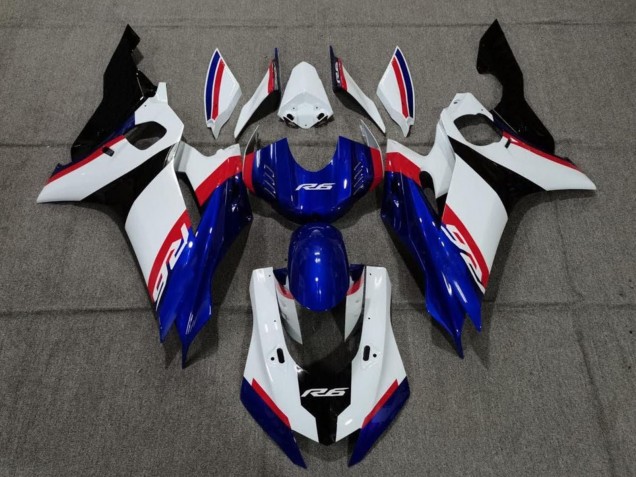 Mejores Carenado Moto Yamaha YZF R6 2017-2023 - Blanco Rojo Azul Negro