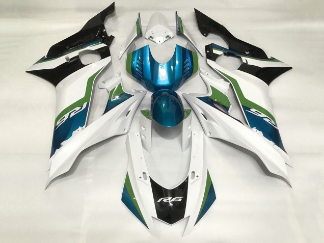 Mejores Carenados Moto Yamaha YZF R6 2017-2023 - Blanco Azul Verde Negro
