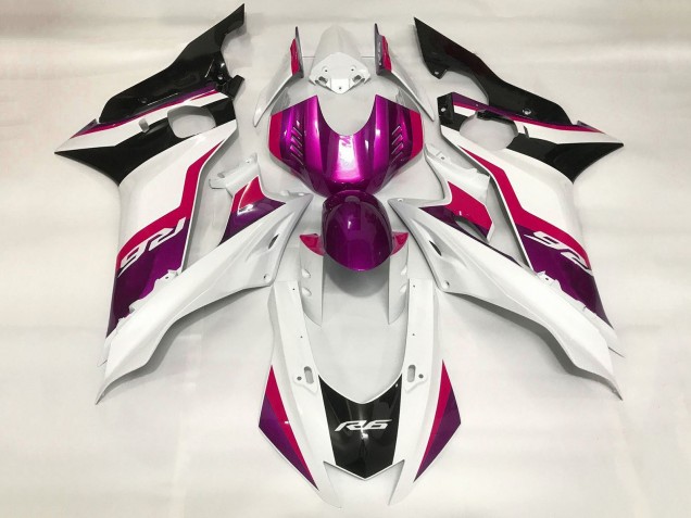 Mejores Carenados Moto Yamaha YZF R6 2017-2023 - Blanco Rojo Púrpura Negro