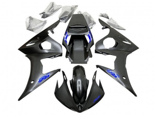 Mejores Carenados Moto Yamaha YZF R6 2005 - Negro Mate Azul