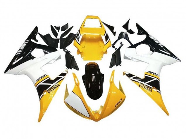 Mejores Carenados Moto Yamaha YZF R6 2005 - Blanco Amarillo Negro