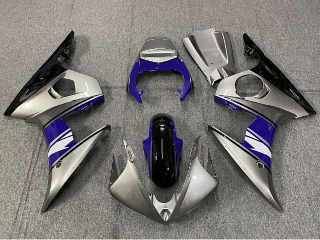 Mejores Carenados Moto Yamaha YZF R6 2005 - Plata Azul Negro Blanco