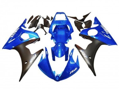 Mejores Carenados Moto Yamaha YZF R6 2003-2004 - Azul Negro Mate Blanco Calcomanías