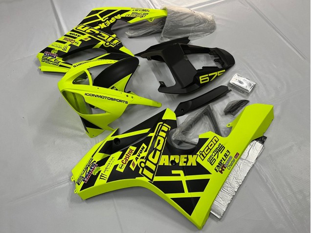 Mejores Carenados Moto Triumph Daytona 675 Triple 2006-2008 - Amarillo Negro Mate
