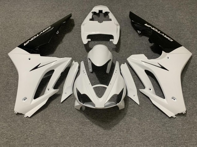 Mejores Carenado Moto Triumph Daytona 675 Triple 2006-2008 - Blanco Negro Brillante