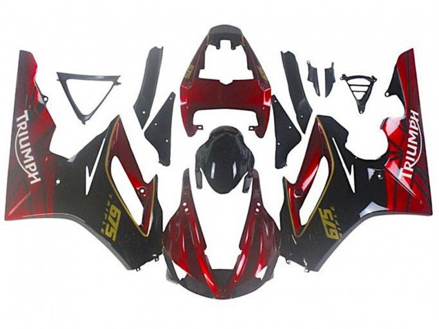 Mejores Carenados Moto Triumph Daytona 675 Triple 2009-2012 - Rojo Negro Brillante
