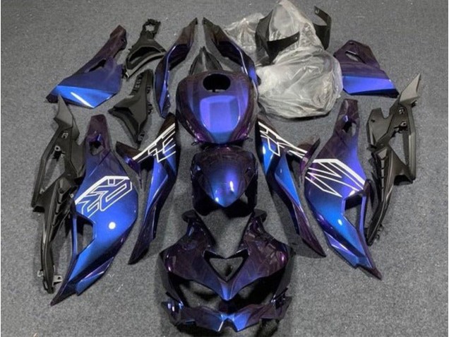 Mejores Carenados Moto Kawasaki ZX4R ZX-4RR 2019-2025 - Púrpura Azul Gradiente