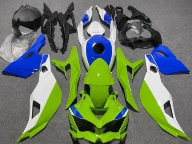 Mejores Carenados Moto Kawasaki ZX4R ZX-4RR 2019-2025 - Blanco Azul Verde