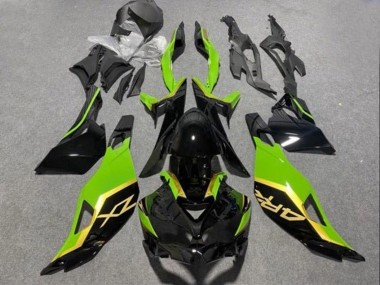 Mejores Carenados Moto Kawasaki ZX4R ZX-4RR 2019-2025 - Negro Brillante Verde Oro