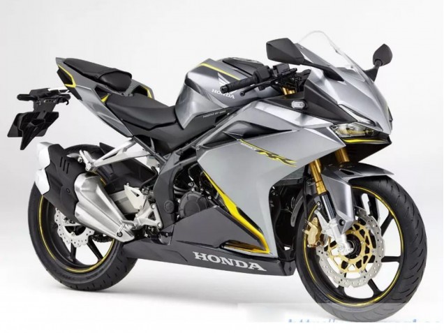 Mejores Carenados Moto Honda CBR250RR 2017-2022 - Plata Amarillo Negro Mate
