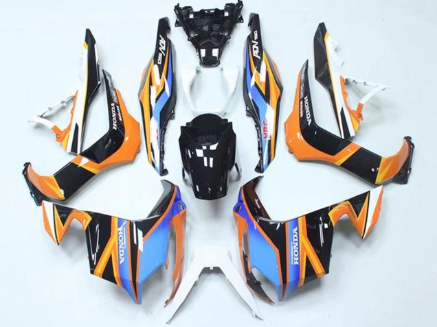 Mejores Carenados Moto Honda ADV150 2018-2021 - Azul Naranja Negro Brillante