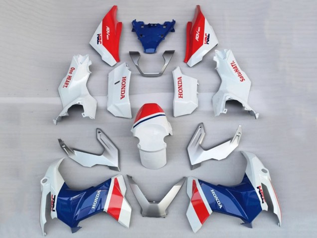Mejores Carenados Moto Honda ADV160 2022-2024 - Blanco Rojo Azul HRC