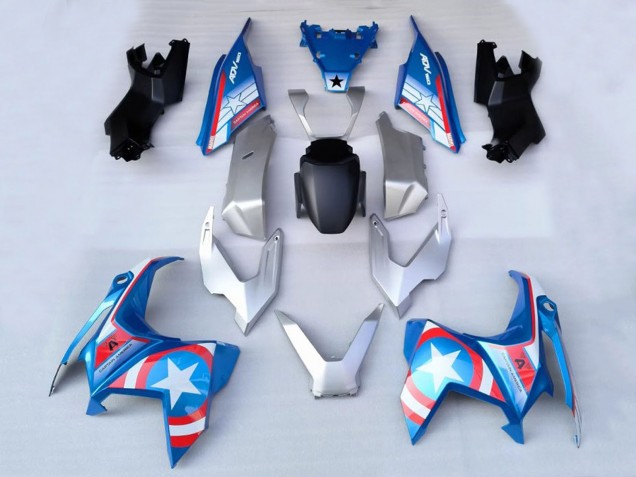 Mejores Carenados Moto Honda ADV160 2022-2024 - Plata Azul Rojo Blanco Estrella